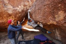 Bouldering in Hueco Tanks on 12/06/2019 with Blue Lizard Climbing and Yoga

Filename: SRM_20191206_1031240.jpg
Aperture: f/4.5
Shutter Speed: 1/250
Body: Canon EOS-1D Mark II
Lens: Canon EF 16-35mm f/2.8 L