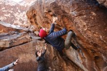 Bouldering in Hueco Tanks on 12/06/2019 with Blue Lizard Climbing and Yoga

Filename: SRM_20191206_1039120.jpg
Aperture: f/3.5
Shutter Speed: 1/250
Body: Canon EOS-1D Mark II
Lens: Canon EF 16-35mm f/2.8 L