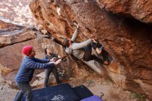 Bouldering in Hueco Tanks on 12/06/2019 with Blue Lizard Climbing and Yoga

Filename: SRM_20191206_1041210.jpg
Aperture: f/3.5
Shutter Speed: 1/250
Body: Canon EOS-1D Mark II
Lens: Canon EF 16-35mm f/2.8 L