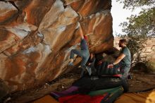 Bouldering in Hueco Tanks on 12/06/2019 with Blue Lizard Climbing and Yoga

Filename: SRM_20191206_1237581.jpg
Aperture: f/8.0
Shutter Speed: 1/250
Body: Canon EOS-1D Mark II
Lens: Canon EF 16-35mm f/2.8 L