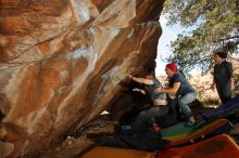 Bouldering in Hueco Tanks on 12/06/2019 with Blue Lizard Climbing and Yoga

Filename: SRM_20191206_1315360.jpg
Aperture: f/7.1
Shutter Speed: 1/250
Body: Canon EOS-1D Mark II
Lens: Canon EF 16-35mm f/2.8 L