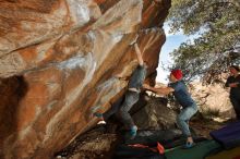 Bouldering in Hueco Tanks on 12/06/2019 with Blue Lizard Climbing and Yoga

Filename: SRM_20191206_1321190.jpg
Aperture: f/7.1
Shutter Speed: 1/250
Body: Canon EOS-1D Mark II
Lens: Canon EF 16-35mm f/2.8 L