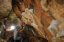 Bouldering in Hueco Tanks on 12/06/2019 with Blue Lizard Climbing and Yoga

Filename: SRM_20191206_1348050.jpg
Aperture: f/7.1
Shutter Speed: 1/250
Body: Canon EOS-1D Mark II
Lens: Canon EF 16-35mm f/2.8 L