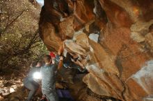 Bouldering in Hueco Tanks on 12/06/2019 with Blue Lizard Climbing and Yoga

Filename: SRM_20191206_1348130.jpg
Aperture: f/7.1
Shutter Speed: 1/250
Body: Canon EOS-1D Mark II
Lens: Canon EF 16-35mm f/2.8 L