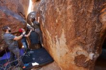 Bouldering in Hueco Tanks on 12/06/2019 with Blue Lizard Climbing and Yoga

Filename: SRM_20191206_1413390.jpg
Aperture: f/4.0
Shutter Speed: 1/250
Body: Canon EOS-1D Mark II
Lens: Canon EF 16-35mm f/2.8 L