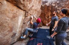 Bouldering in Hueco Tanks on 12/06/2019 with Blue Lizard Climbing and Yoga

Filename: SRM_20191206_1417410.jpg
Aperture: f/3.2
Shutter Speed: 1/250
Body: Canon EOS-1D Mark II
Lens: Canon EF 16-35mm f/2.8 L