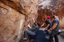 Bouldering in Hueco Tanks on 12/06/2019 with Blue Lizard Climbing and Yoga

Filename: SRM_20191206_1419080.jpg
Aperture: f/3.5
Shutter Speed: 1/250
Body: Canon EOS-1D Mark II
Lens: Canon EF 16-35mm f/2.8 L