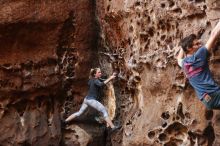 Bouldering in Hueco Tanks on 12/06/2019 with Blue Lizard Climbing and Yoga

Filename: SRM_20191206_1523580.jpg
Aperture: f/2.8
Shutter Speed: 1/250
Body: Canon EOS-1D Mark II
Lens: Canon EF 50mm f/1.8 II