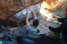 Bouldering in Hueco Tanks on 01/18/2020 with Blue Lizard Climbing and Yoga

Filename: SRM_20200118_1133350.jpg
Aperture: f/4.0
Shutter Speed: 1/250
Body: Canon EOS-1D Mark II
Lens: Canon EF 50mm f/1.8 II