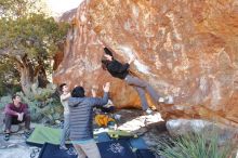 Bouldering in Hueco Tanks on 01/18/2020 with Blue Lizard Climbing and Yoga

Filename: SRM_20200118_1141211.jpg
Aperture: f/4.5
Shutter Speed: 1/250
Body: Canon EOS-1D Mark II
Lens: Canon EF 16-35mm f/2.8 L