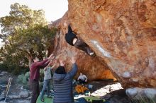 Bouldering in Hueco Tanks on 01/18/2020 with Blue Lizard Climbing and Yoga

Filename: SRM_20200118_1141331.jpg
Aperture: f/5.0
Shutter Speed: 1/250
Body: Canon EOS-1D Mark II
Lens: Canon EF 16-35mm f/2.8 L