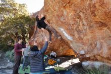 Bouldering in Hueco Tanks on 01/18/2020 with Blue Lizard Climbing and Yoga

Filename: SRM_20200118_1141400.jpg
Aperture: f/5.0
Shutter Speed: 1/250
Body: Canon EOS-1D Mark II
Lens: Canon EF 16-35mm f/2.8 L