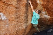 Bouldering in Hueco Tanks on 02/28/2020 with Blue Lizard Climbing and Yoga

Filename: SRM_20200228_1245260.jpg
Aperture: f/7.1
Shutter Speed: 1/250
Body: Canon EOS-1D Mark II
Lens: Canon EF 16-35mm f/2.8 L