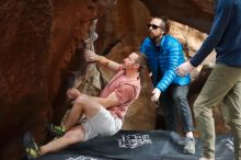 Bouldering in Hueco Tanks on 02/29/2020 with Blue Lizard Climbing and Yoga

Filename: SRM_20200229_1451510.jpg
Aperture: f/2.2
Shutter Speed: 1/250
Body: Canon EOS-1D Mark II
Lens: Canon EF 50mm f/1.8 II