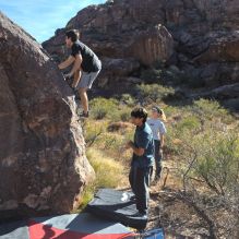 Blue Lizard Climbing and Yoga Hueco Tanks guiding on November 26, 2025, with Alana & Cole, Ali, Lily & Jeremy, Ryan, and Santiago Blue Lizard Climbing and Yoga Hueco Tanks guiding on November 26, 2025, with Alana & Cole, Ali, Lily & Jeremy, Ryan, and Santiago