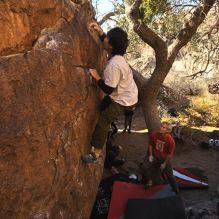 Blue Lizard Climbing and Yoga Hueco Tanks guiding on January 17, 2026, with Bryan Corey, Isaac, and Tony Blue Lizard Climbing and Yoga Hueco Tanks guiding on January 17, 2026, with Bryan Corey, Isaac, and Tony