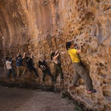 Blue Lizard Climbing and Yoga Hueco Tanks guiding on March 29, 2026, with Athena, MC, Ryan, Group Shots, Others, and Cystal Blue Lizard Climbing and Yoga Hueco Tanks guiding on March 29, 2026, with Athena, MC, Ryan, Group Shots, Others, and Cystal