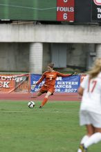 UT senior Dianna Pfenninger (#8, Goalkeeper) kicks the ball upfield in the second half. The University of Texas women's soccer team won 2-1 against the Iowa State Cyclones Sunday afternoon, October 5, 2008. UT senior Dianna Pfenninger (#8, Goalkeeper) kicks the ball upfield in the second half. The University of Texas women's soccer team won 2-1 against the Iowa State Cyclones Sunday afternoon, October 5, 2008.
