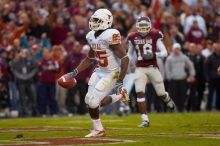 The University of Texas, Austin played Texas A&M in football at Kyle Field, College Station, on November 23, 2007.  UT lost to the Aggies, 30 to 38.

Filename: SRM_20071123_1755046.jpg
Aperture: f/2.8
Shutter Speed: 1/640
Body: Canon EOS-1D Mark II
Lens: Canon EF 300mm f/2.8 L IS