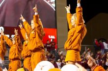 The University of Texas, Austin played Texas A&M in football at Kyle Field, College Station, on November 23, 2007.  UT lost to the Aggies, 30 to 38.

Filename: SRM_20071123_1941067.jpg
Aperture: f/5.6
Shutter Speed: 1/50
Body: Canon EOS-1D Mark II
Lens: Canon EF 80-200mm f/2.8 L