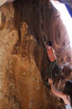 Bouldering in Hueco Tanks on 04/06/2016 with Blue Lizard Climbing and Yoga

Filename: SRM_20160406_1535360.jpg
Aperture: f/2.8
Shutter Speed: 1/200
Body: Canon EOS 20D
Lens: Canon EF 16-35mm f/2.8 L