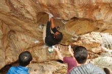 Bouldering in Hueco Tanks on 12/08/2018 with Blue Lizard Climbing and Yoga

Filename: SRM_20181208_1438190.jpg
Aperture: f/4.5
Shutter Speed: 1/250
Body: Canon EOS-1D Mark II
Lens: Canon EF 50mm f/1.8 II