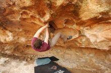 Bouldering in Hueco Tanks on 12/08/2018 with Blue Lizard Climbing and Yoga

Filename: SRM_20181208_1612510.jpg
Aperture: f/5.0
Shutter Speed: 1/250
Body: Canon EOS-1D Mark II
Lens: Canon EF 16-35mm f/2.8 L