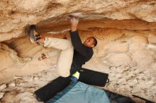 Bouldering in Hueco Tanks on 12/08/2018 with Blue Lizard Climbing and Yoga

Filename: SRM_20181208_1621290.jpg
Aperture: f/4.5
Shutter Speed: 1/250
Body: Canon EOS-1D Mark II
Lens: Canon EF 16-35mm f/2.8 L