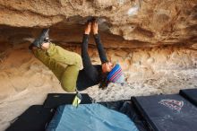 Bouldering in Hueco Tanks on 12/08/2018 with Blue Lizard Climbing and Yoga

Filename: SRM_20181208_1633111.jpg
Aperture: f/5.0
Shutter Speed: 1/250
Body: Canon EOS-1D Mark II
Lens: Canon EF 16-35mm f/2.8 L