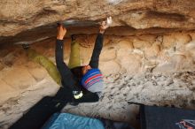 Bouldering in Hueco Tanks on 12/08/2018 with Blue Lizard Climbing and Yoga

Filename: SRM_20181208_1636490.jpg
Aperture: f/5.6
Shutter Speed: 1/250
Body: Canon EOS-1D Mark II
Lens: Canon EF 16-35mm f/2.8 L