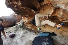 Bouldering in Hueco Tanks on 12/08/2018 with Blue Lizard Climbing and Yoga

Filename: SRM_20181208_1638070.jpg
Aperture: f/6.3
Shutter Speed: 1/250
Body: Canon EOS-1D Mark II
Lens: Canon EF 16-35mm f/2.8 L