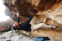 Bouldering in Hueco Tanks on 12/08/2018 with Blue Lizard Climbing and Yoga

Filename: SRM_20181208_1638150.jpg
Aperture: f/4.5
Shutter Speed: 1/250
Body: Canon EOS-1D Mark II
Lens: Canon EF 16-35mm f/2.8 L