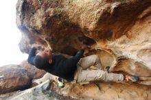 Bouldering in Hueco Tanks on 12/08/2018 with Blue Lizard Climbing and Yoga

Filename: SRM_20181208_1638170.jpg
Aperture: f/4.0
Shutter Speed: 1/250
Body: Canon EOS-1D Mark II
Lens: Canon EF 16-35mm f/2.8 L