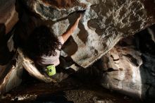 Bouldering in Hueco Tanks on 12/14/2018 with Blue Lizard Climbing and Yoga

Filename: SRM_20181214_1343440.jpg
Aperture: f/5.6
Shutter Speed: 1/250
Body: Canon EOS-1D Mark II
Lens: Canon EF 16-35mm f/2.8 L