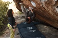 Bouldering in Hueco Tanks on 12/14/2018 with Blue Lizard Climbing and Yoga

Filename: SRM_20181214_1615240.jpg
Aperture: f/3.2
Shutter Speed: 1/250
Body: Canon EOS-1D Mark II
Lens: Canon EF 50mm f/1.8 II