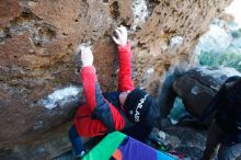 Bouldering in Hueco Tanks on 12/31/2018 with Blue Lizard Climbing and Yoga

Filename: SRM_20181231_1242130.jpg
Aperture: f/4.0
Shutter Speed: 1/250
Body: Canon EOS-1D Mark II
Lens: Canon EF 16-35mm f/2.8 L