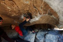 Bouldering in Hueco Tanks on 12/31/2018 with Blue Lizard Climbing and Yoga

Filename: SRM_20181231_1553580.jpg
Aperture: f/5.6
Shutter Speed: 1/250
Body: Canon EOS-1D Mark II
Lens: Canon EF 16-35mm f/2.8 L