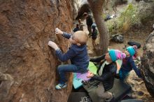 Bouldering in Hueco Tanks on 12/31/2018 with Blue Lizard Climbing and Yoga

Filename: SRM_20181231_1800360.jpg
Aperture: f/2.8
Shutter Speed: 1/80
Body: Canon EOS-1D Mark II
Lens: Canon EF 16-35mm f/2.8 L