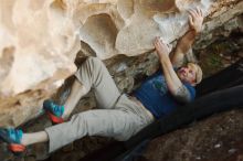 Bouldering in Hueco Tanks on 01/12/2019 with Blue Lizard Climbing and Yoga

Filename: SRM_20190112_1108070.jpg
Aperture: f/2.8
Shutter Speed: 1/250
Body: Canon EOS-1D Mark II
Lens: Canon EF 50mm f/1.8 II