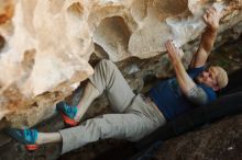 Bouldering in Hueco Tanks on 01/12/2019 with Blue Lizard Climbing and Yoga

Filename: SRM_20190112_1108090.jpg
Aperture: f/3.2
Shutter Speed: 1/250
Body: Canon EOS-1D Mark II
Lens: Canon EF 50mm f/1.8 II