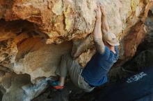 Bouldering in Hueco Tanks on 01/12/2019 with Blue Lizard Climbing and Yoga

Filename: SRM_20190112_1115290.jpg
Aperture: f/4.0
Shutter Speed: 1/250
Body: Canon EOS-1D Mark II
Lens: Canon EF 50mm f/1.8 II