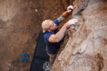 Bouldering in Hueco Tanks on 01/12/2019 with Blue Lizard Climbing and Yoga

Filename: SRM_20190112_1548160.jpg
Aperture: f/2.8
Shutter Speed: 1/160
Body: Canon EOS-1D Mark II
Lens: Canon EF 16-35mm f/2.8 L