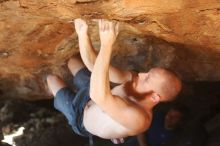 Bouldering in Hueco Tanks on 08/31/2019 with Blue Lizard Climbing and Yoga

Filename: SRM_20190831_1328401.jpg
Aperture: f/2.8
Shutter Speed: 1/1600
Body: Canon EOS-1D Mark II
Lens: Canon EF 50mm f/1.8 II