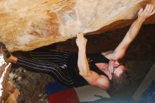 Bouldering in Hueco Tanks on 10/26/2019 with Blue Lizard Climbing and Yoga

Filename: SRM_20191026_1521460.jpg
Aperture: f/4.0
Shutter Speed: 1/250
Body: Canon EOS-1D Mark II
Lens: Canon EF 50mm f/1.8 II