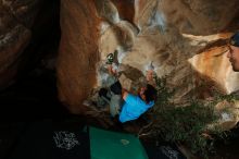 Bouldering in Hueco Tanks on 11/10/2019 with Blue Lizard Climbing and Yoga

Filename: SRM_20191110_1634300.jpg
Aperture: f/8.0
Shutter Speed: 1/250
Body: Canon EOS-1D Mark II
Lens: Canon EF 16-35mm f/2.8 L