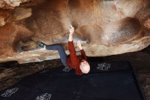 Bouldering in Hueco Tanks on 11/17/2019 with Blue Lizard Climbing and Yoga

Filename: SRM_20191117_1632130.jpg
Aperture: f/5.0
Shutter Speed: 1/250
Body: Canon EOS-1D Mark II
Lens: Canon EF 16-35mm f/2.8 L