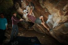 Bouldering in Hueco Tanks on 11/16/2019 with Blue Lizard Climbing and Yoga

Filename: SRM_20191116_1418030.jpg
Aperture: f/8.0
Shutter Speed: 1/250
Body: Canon EOS-1D Mark II
Lens: Canon EF 16-35mm f/2.8 L