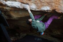 Bouldering in Hueco Tanks on 11/23/2019 with Blue Lizard Climbing and Yoga

Filename: SRM_20191123_1628170.jpg
Aperture: f/2.8
Shutter Speed: 1/250
Body: Canon EOS-1D Mark II
Lens: Canon EF 50mm f/1.8 II