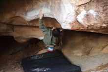 Bouldering in Hueco Tanks on 11/23/2019 with Blue Lizard Climbing and Yoga

Filename: SRM_20191123_1726020.jpg
Aperture: f/1.8
Shutter Speed: 1/125
Body: Canon EOS-1D Mark II
Lens: Canon EF 50mm f/1.8 II