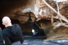 Bouldering in Hueco Tanks on 11/23/2019 with Blue Lizard Climbing and Yoga

Filename: SRM_20191123_1744150.jpg
Aperture: f/1.8
Shutter Speed: 1/125
Body: Canon EOS-1D Mark II
Lens: Canon EF 50mm f/1.8 II